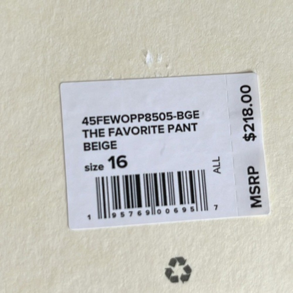 $218 Favorite Daughter The Favorite Pant Women Size 16 Beige High Rise Wide Leg - Picture 13 of 15